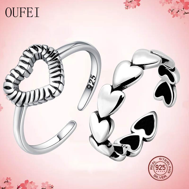 Cluster Rings OUFEI 100% 925 Sterling Silver Open Ring For Women Love Heart Couple Fashion Minimalist Vintage 2021 Gift Jewelry1
Cluster Rings OUFEI 100% 925 Sterling Silver Open Ring For Women Love Heart Couple Fashion Minimalist Vintage 2021 Gift Jewelry1