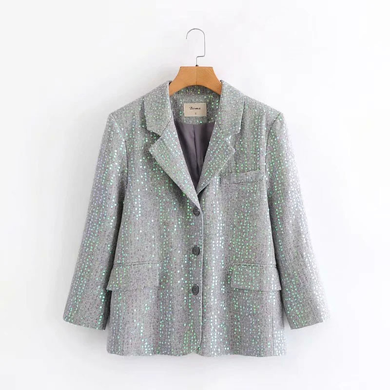Women Elegant Sequins Decoration Long Sleeve Single-Breasted Slim Check Coat Office Work Suit Jacket Outerwear 210520, Multi
Women Elegant Sequins Decoration Long Sleeve Single-Breasted Slim Check Coat Office Work Suit Jacket Outerwear 210520, Multi