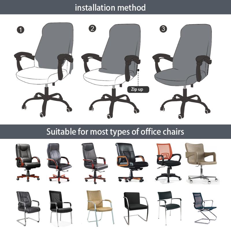 Soft Fabric Office Chair Cover Computer Elastic Armchair Slipcovers Seat Arm Covers With Back Removable Stretch Rotating5624062
