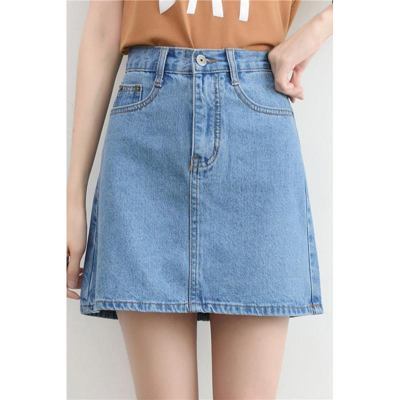 Jupe Femme Spring Denim Mini High Waist Korean Black Skirt Plus Size Cotton Short Jeans Skirts For Women 9583 210415