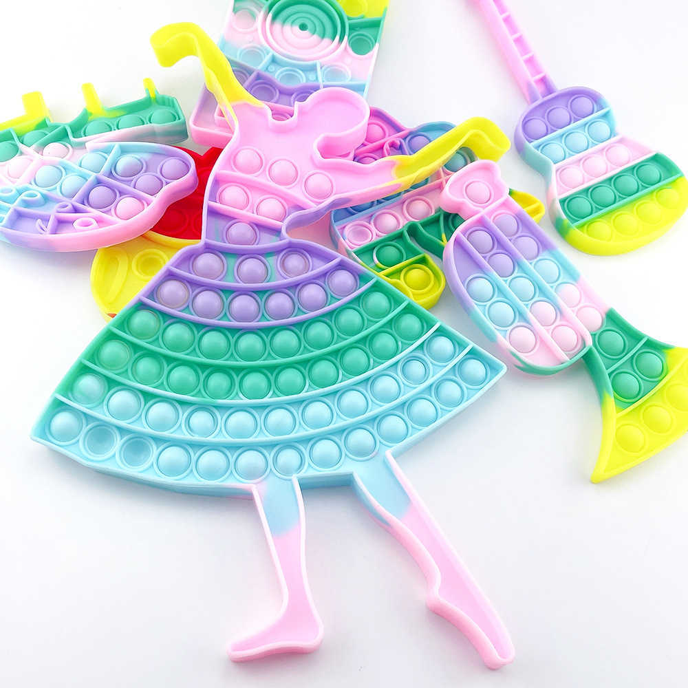 Rainbow Pioneer Bubble Fidget Toys Push Poppers Children's Instrument Guitar Piano Shape Decompression Mini Autism Stress Relief Toy Board G
Rainbow Pioneer Bubble Fidget Toys Push Poppers Children's Instrument Guitar Piano Shape Decompression Mini Autism Stress Relief Toy Board G