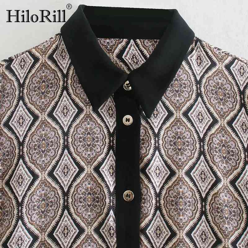 Lady Elegant Shirt Dress Long Sleeve Print Midi es For Women Patchwork Casual Bandage Vestido De Mulher 210508