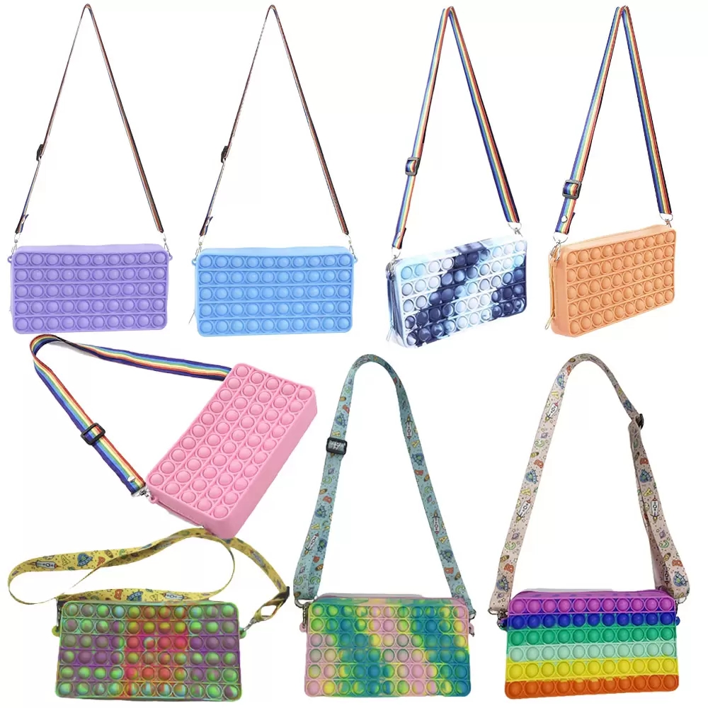 Fidget Toys Bags Favor Shoulder Bag Rainbow Bubbles Anti Relief Reliver Stress Adults Kids Desk Sensory Autism Depression Toy CO13
Fidget Toys Bags Favor Shoulder Bag Rainbow Bubbles Anti Relief Reliver Stress Adults Kids Desk Sensory Autism Depression Toy CO13
