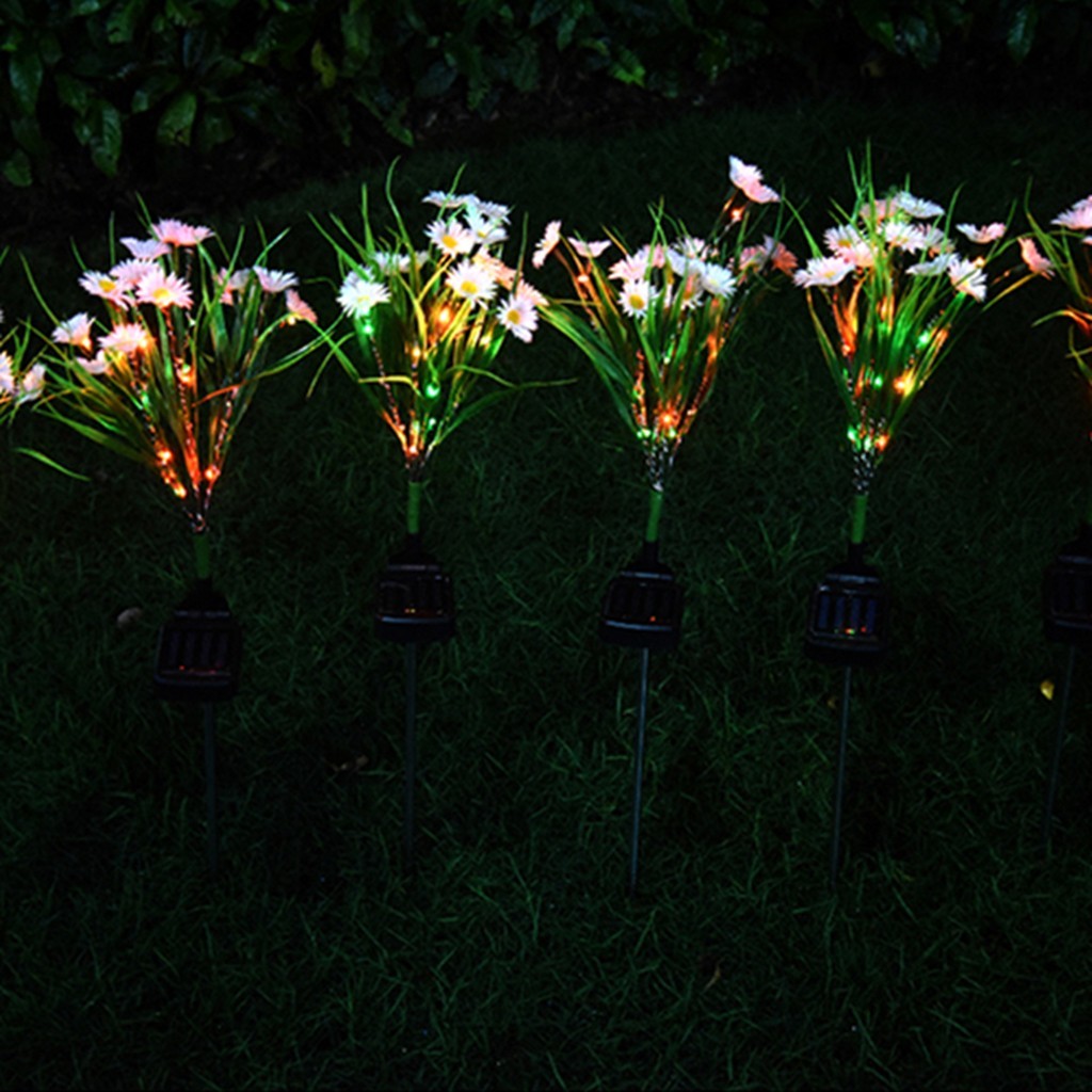 Solar Led in the open air proof dwaterproof water garden lights backyard lawn landscape daisy lamp 2 pcs powered by solar energy lights
