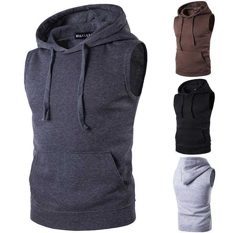 Mens Solid Sleeveless Hoodie Sweatshirt Casual Loose Drawstring Tops with Pockets Autumn Winter 210720, Light grey
Mens Solid Sleeveless Hoodie Sweatshirt Casual Loose Drawstring Tops with Pockets Autumn Winter 210720, Light grey