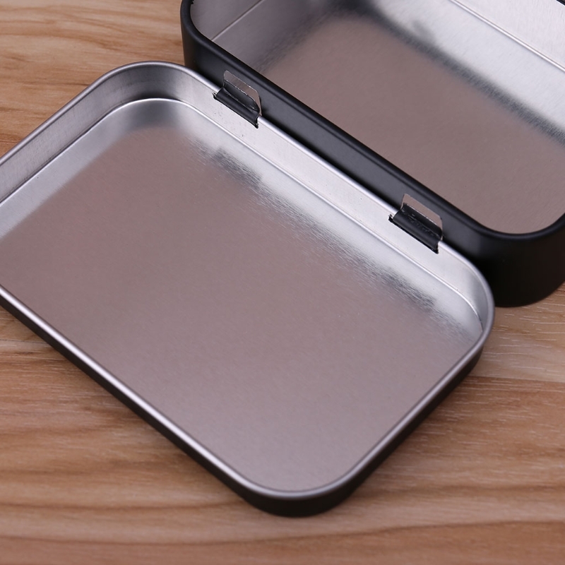 Survival Kit Tin Small Empty Metals Tin Silver Black Gold Flip Opbergbox Case Organizer for Money Coin Candy Key Jewelry Case