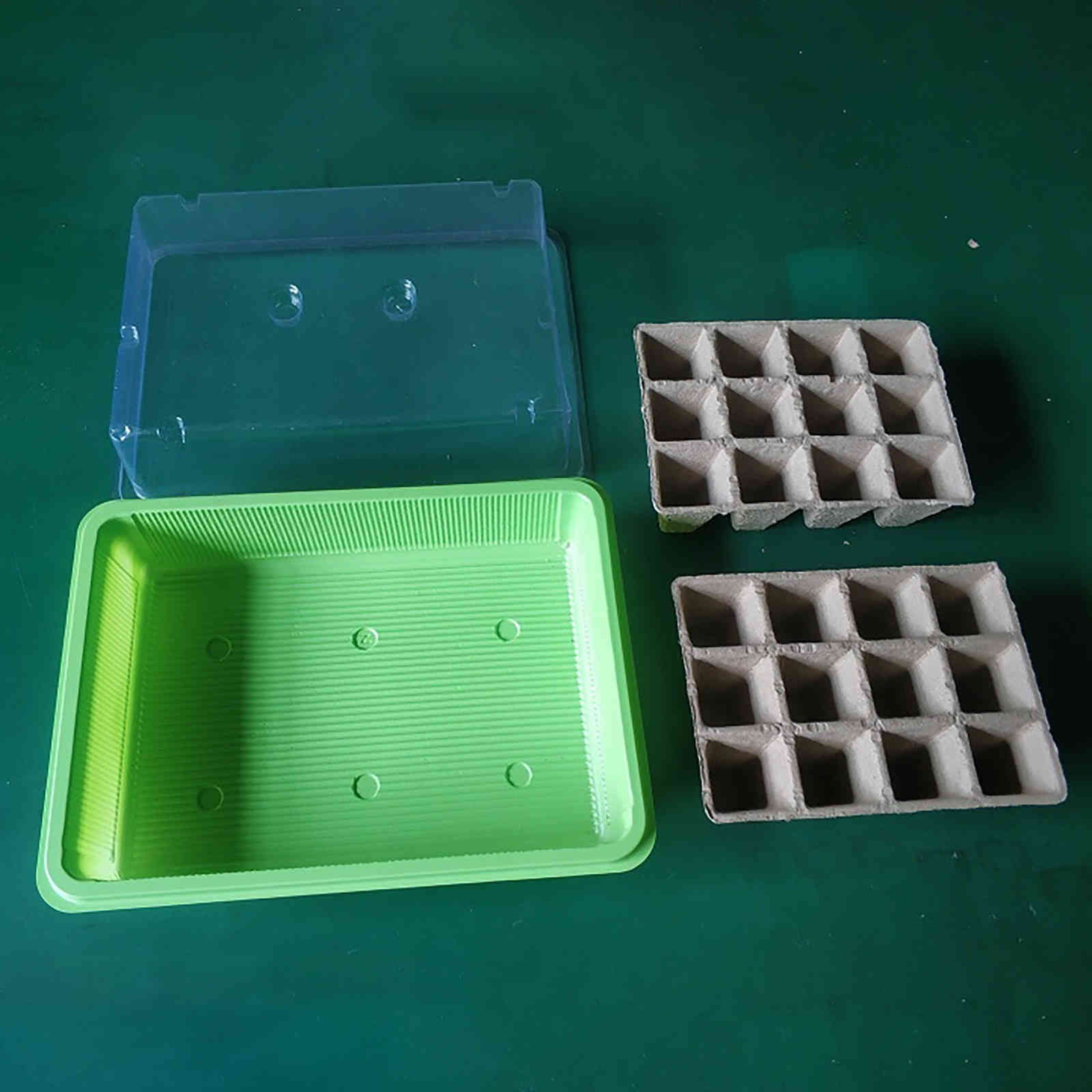 Garden nursery pots 24 cells ga rdening mini respitable lids plastic germination box plastic germination garden nursery accessories