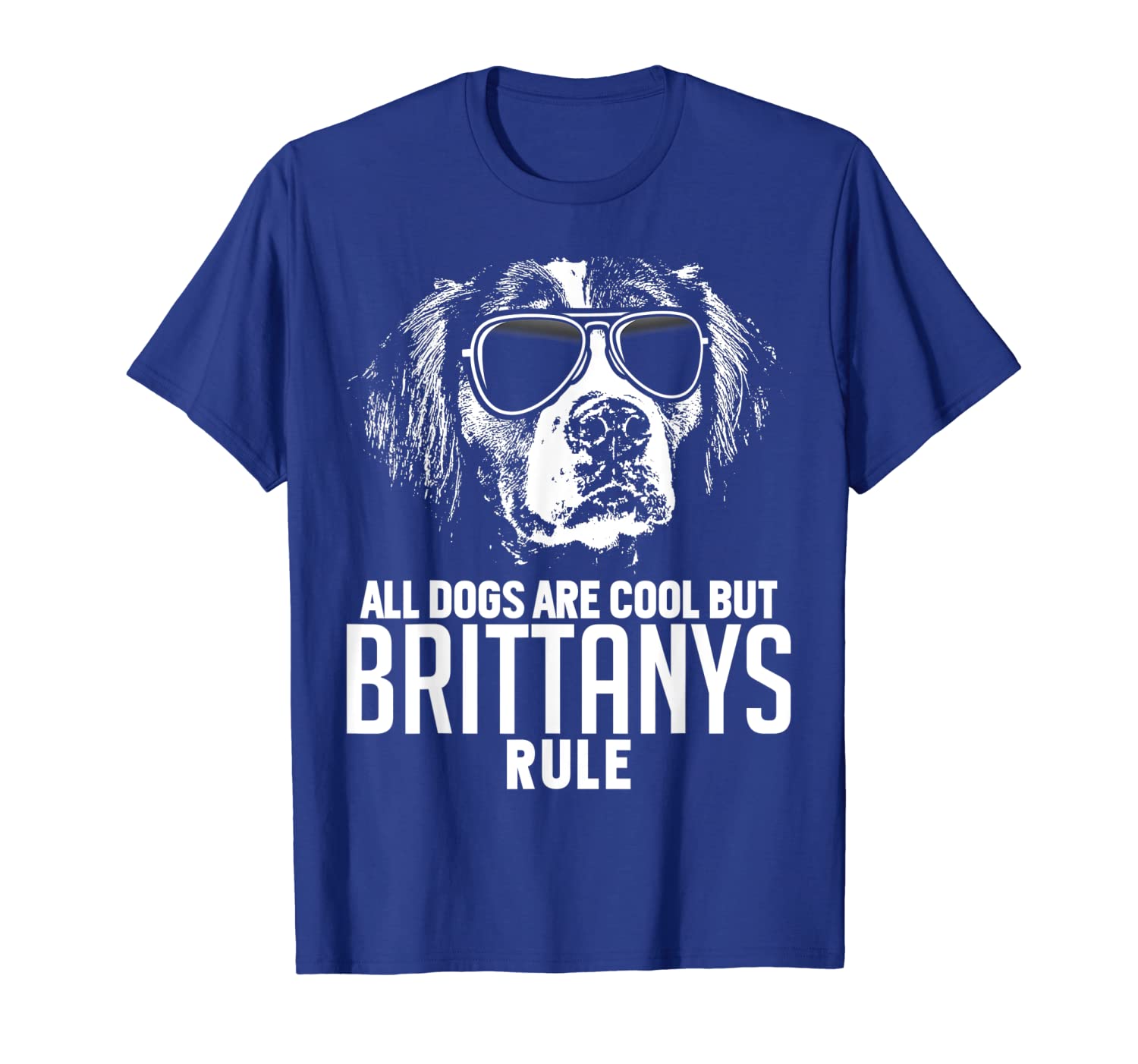 dogs are cool but brittany spaniels rule funny t-shirt, White;black