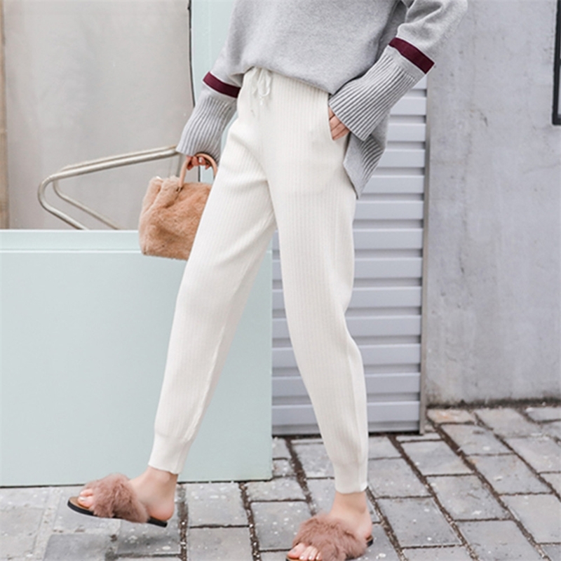 Fashion Winter High Waist Women's Harem Pants Casual Solid Warm Female Trousers 210520