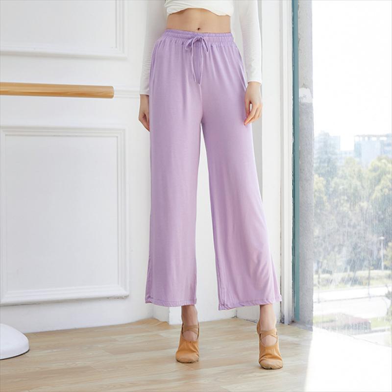 Stage Wear Sweat Absorbing Women Ballet Training Trousers Elastic Waist Modal Loose Wide Leg Pants Fashionable Dance Performance Clothing, Black
Stage Wear Sweat Absorbing Women Ballet Training Trousers Elastic Waist Modal Loose Wide Leg Pants Fashionable Dance Performance Clothing, Black