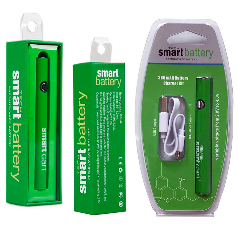 Smart Cart Organic Green Vape Batteries 380mAh Pen Variable Voltage Preheating With USB For 510 Thread SmartCart Oil Cartridge
Smart Cart Organic Green Vape Batteries 380mAh Pen Variable Voltage Preheating With USB For 510 Thread SmartCart Oil Cartridge