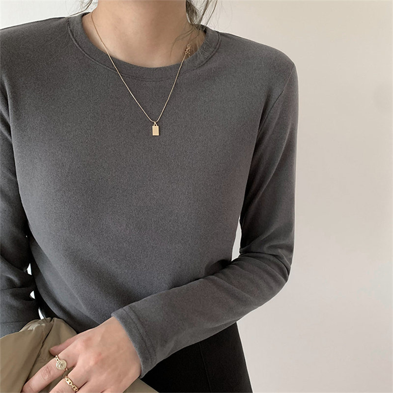 Full Sleeves Women Thick Turtleneck Basic Korean Autumn All Match Sexy Brief Tops Solid Loose Casual T-shirt 210421