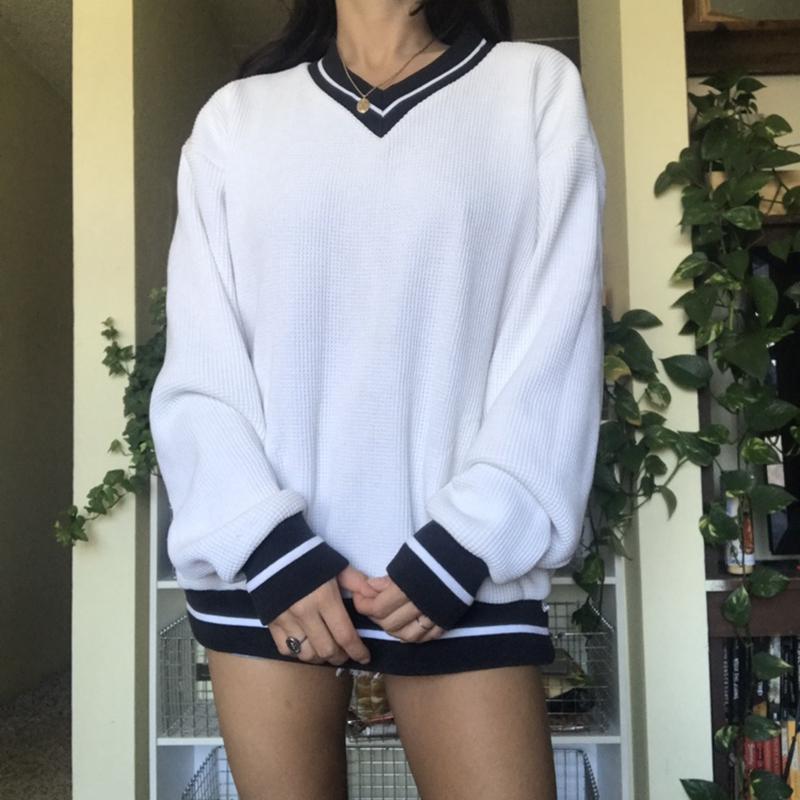 Women' Hoodies & Sweatshirts Y2k Retro Patchwork Prepply Style Oversized Women Pullovers Full Sleeve V Neck Casual Basic Jumpers Korean, White
Women' Hoodies & Sweatshirts Y2k Retro Patchwork Prepply Style Oversized Women Pullovers Full Sleeve V Neck Casual Basic Jumpers Korean, White