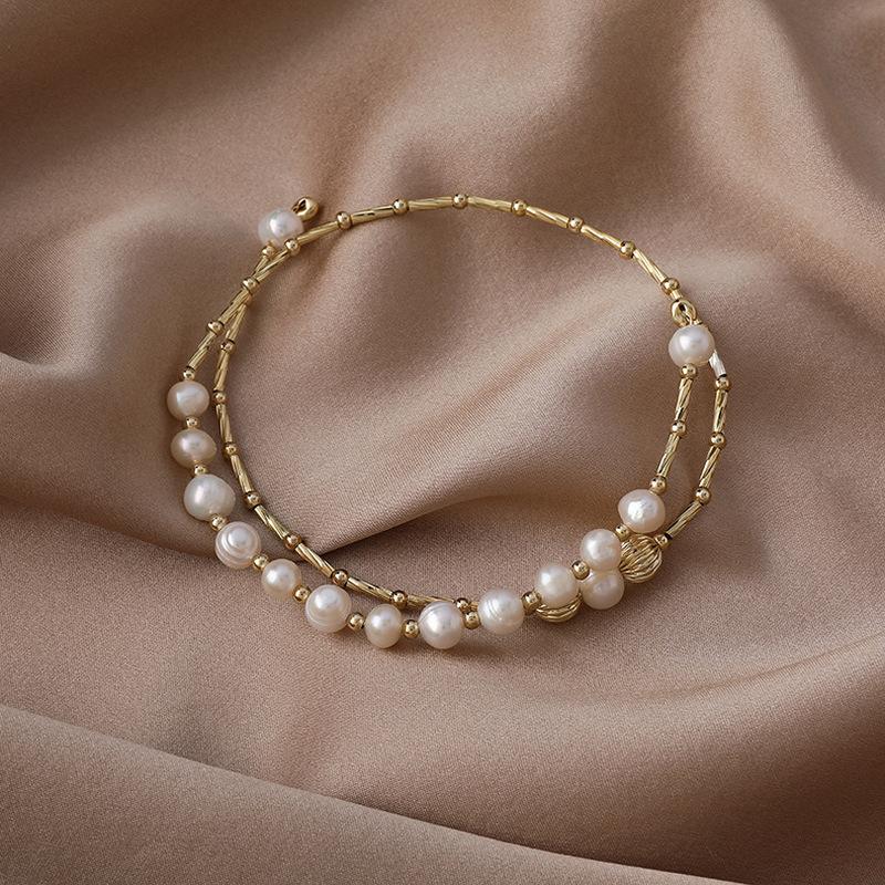 Bangle Origin Summer Unique Design Double-Layer Natural Freshwater Pearl Bangles For Women Trendy Gold Color Metallic Charm
Bangle Origin Summer Unique Design Double-Layer Natural Freshwater Pearl Bangles For Women Trendy Gold Color Metallic Charm