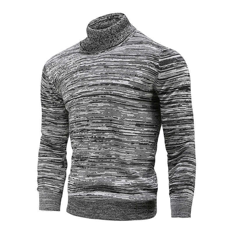 Winter Men's Turtleneck Sweaters Cotton Slim Knitted Pullovers Men Solid Color Casual Male Autumn Knitwear 211008