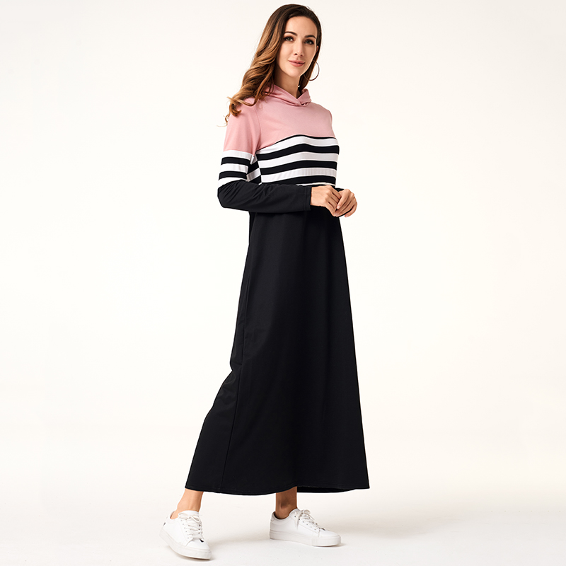 2021women hoodie dresses long sleeve striped patchwork casual long dress loose female fashion women clothing, Black;gray
2021women hoodie dresses long sleeve striped patchwork casual long dress loose female fashion women clothing, Black;gray