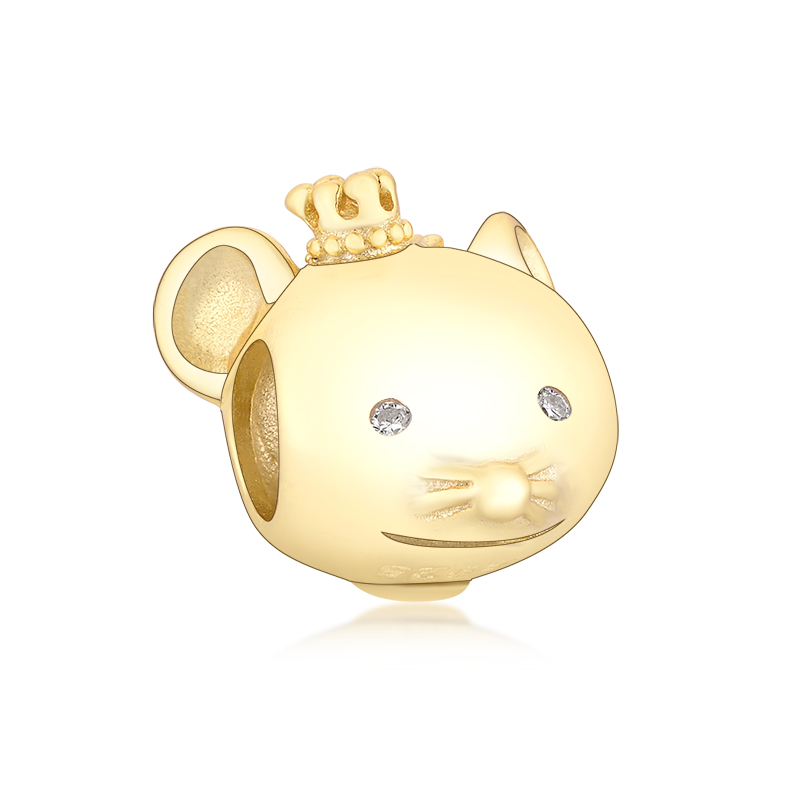 Fit Original Pandora Charm Bracelet Authentic 925 Sterling Silver Gold Animals OX Monkey Dog 12 Zodiac Beads For Making Berloque