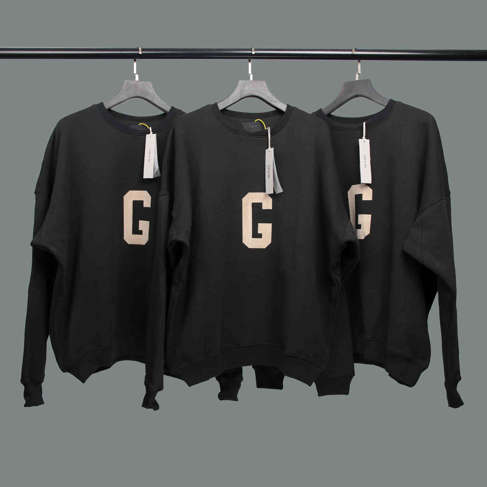 God7th Feel of Fog Season 7 Baseball G-word Flocking Printed Round Neck Plush Sweater Men' and Women' Fashion, Blue light black
God7th Feel of Fog Season 7 Baseball G-word Flocking Printed Round Neck Plush Sweater Men' and Women' Fashion, Blue light black