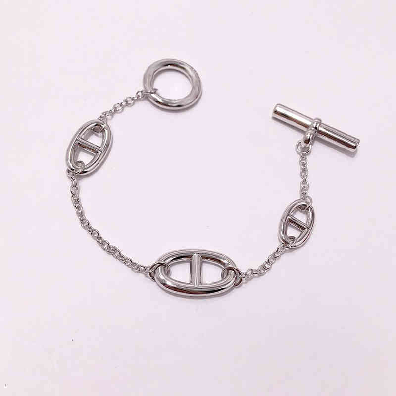 Charm Bracelets 05 Niche Design Hollowed Out Pig Nose Japanese Word Ot Bracelet Japan and South Korea Fashion Simple Hand Ornaments