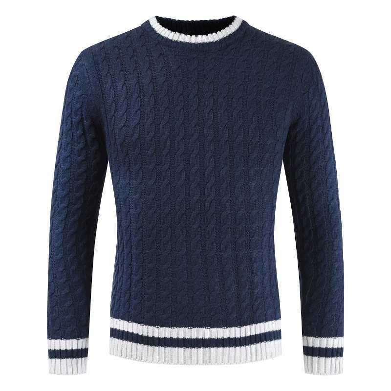 Jersey Hombre Autumn Winter Male O-neck Pullover Knitted Sweater Teenager Casual Patchwork Twist Pattern Acrylic Tops Plus Size 210604