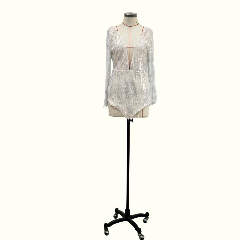 Spring Summer Dress V-Neck Long Sleeve Tassel Above Knee Solid Color Casual Night Club Party Slim Mini Dresses