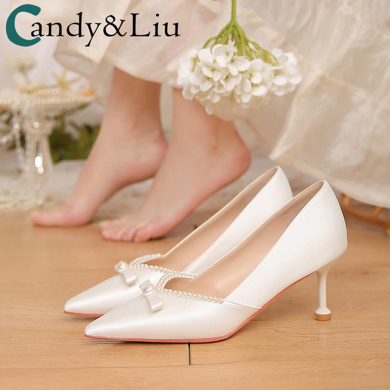Dress Shoes Satin Wedding White 2021 Bride Pearl French Small High Heels Women's Fine, Wine red (6.5cm)
Dress Shoes Satin Wedding White 2021 Bride Pearl French Small High Heels Women's Fine, Wine red (6.5cm)