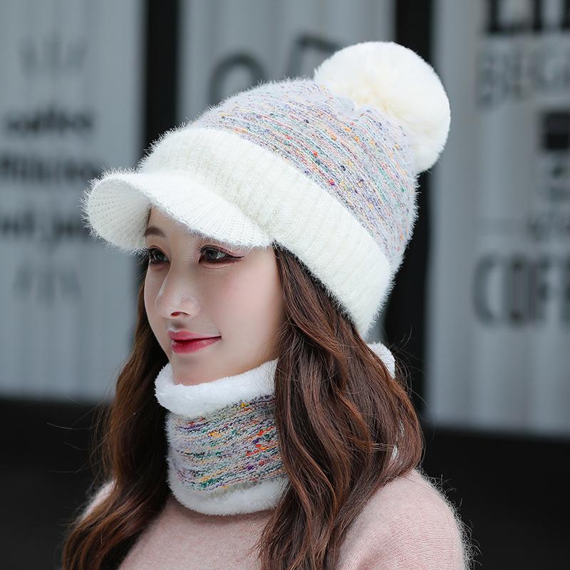 Beanies Fashion Berets Hat Winter Women's Balaclava Caps For Girls Scarf Thick Warm Fleece Inside Knitted Hats Set Pom Cap
Beanies Fashion Berets Hat Winter Women's Balaclava Caps For Girls Scarf Thick Warm Fleece Inside Knitted Hats Set Pom Cap