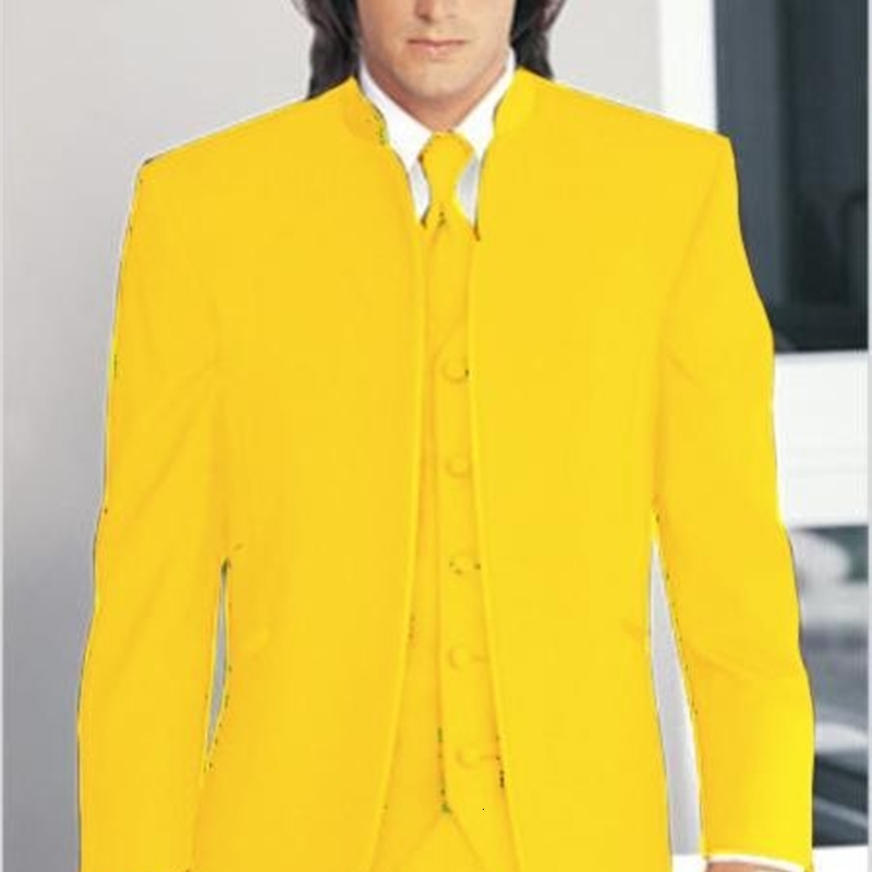 Men's Suits & Blazers Brand Groomsmen Yellow Groom Tuxedos Mandarin Lapel Men Wedding Man Bridegroom (Jacket + Pants Vest Tie) L17, White
Men's Suits & Blazers Brand Groomsmen Yellow Groom Tuxedos Mandarin Lapel Men Wedding Man Bridegroom (Jacket + Pants Vest Tie) L17, White
