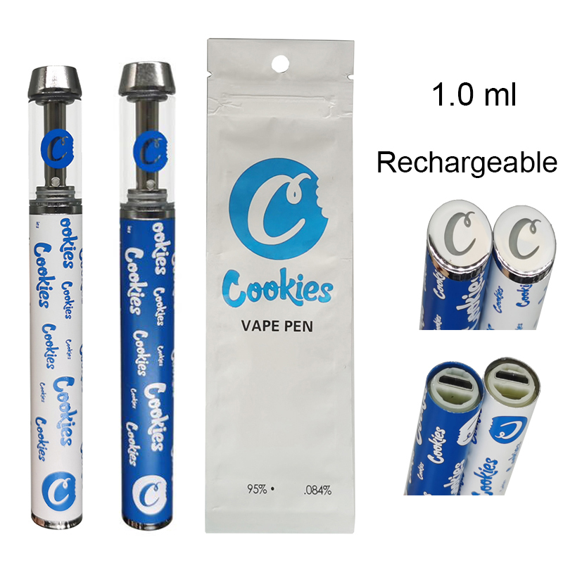 Cookies Disposable Vape Pen Rechargeable Vapes E Cigarette Empty 1ml Thick Oil Vaporizer Pens 400mah Battery OEM Support Ecig with Packaging Bag
Cookies Disposable Vape Pen Rechargeable Vapes E Cigarette Empty 1ml Thick Oil Vaporizer Pens 400mah Battery OEM Support Ecig with Packaging Bag