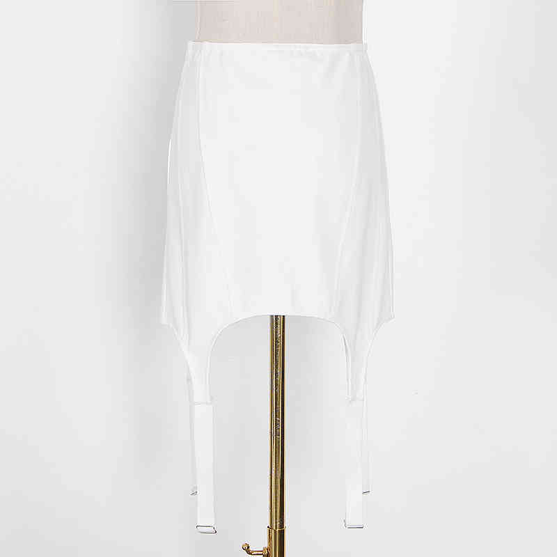 White Bodycon Mini Skirt For Women High Waist Irregular Slim Sexy Skirts Female Fashion Summer Clothing 210521