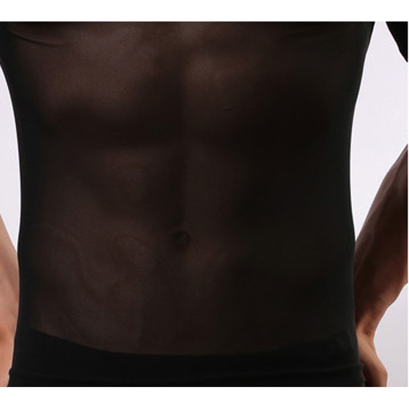 Men's Sexy Transparent Short Sleeve T-shirt Fashion See-through Underwear Shirts Men Mesh Sheer Top Understshirts Sleepwear 210629