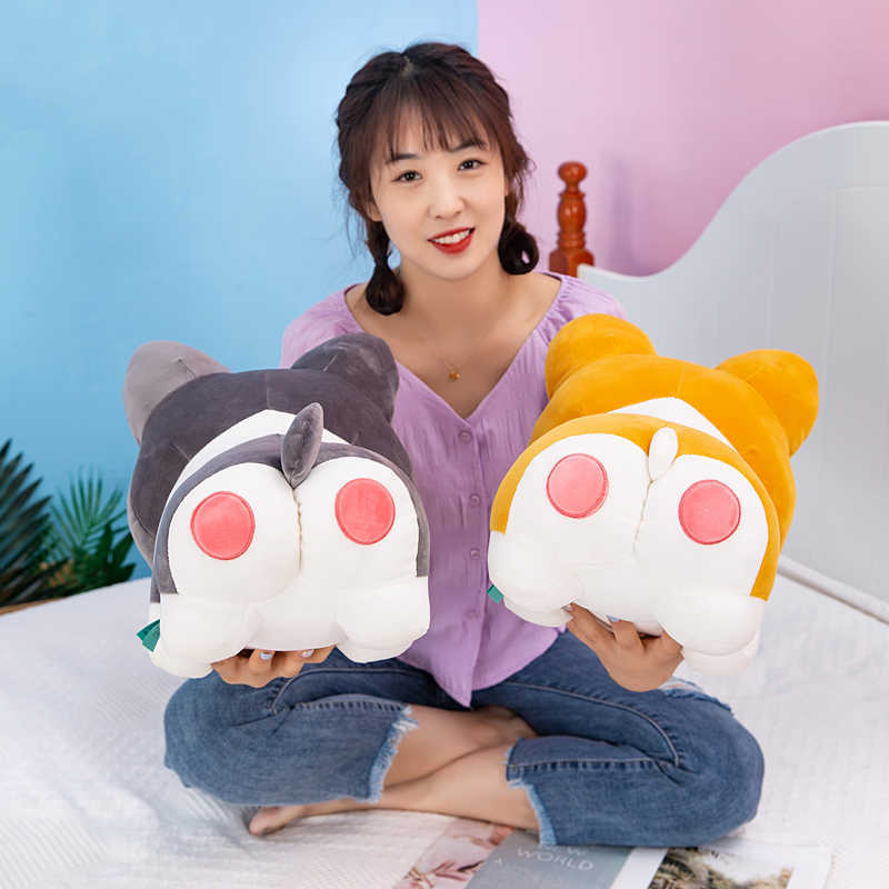 Super Cute Pink Ass Egg Corgis Dog Plush Toy Soft Stuffed Japan Figure Shiba Inu Welsh Pembroke Dogs Plushies Hug Doll for Kids Q0727