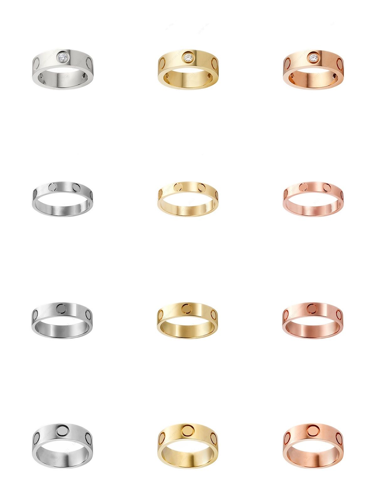 4/5/6 Mm Luxury Designer Jewelry Titanium Steel Silver Love Ring Men and Women Rose Gold Ring for Lovers Couple Ring for Gift Never Fade
4/5/6 Mm Luxury Designer Jewelry Titanium Steel Silver Love Ring Men and Women Rose Gold Ring for Lovers Couple Ring for Gift Never Fade