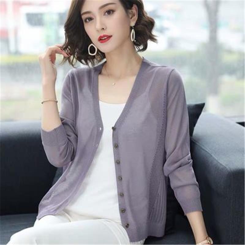 Women's Knits & Tees Women 2022 Summer Thin Knit Sweater Cardigan Air Conditioner Sunscreen V-Neck Long Sleeve Female Hollow Out Knitwear Co, White
Women's Knits & Tees Women 2022 Summer Thin Knit Sweater Cardigan Air Conditioner Sunscreen V-Neck Long Sleeve Female Hollow Out Knitwear Co, White