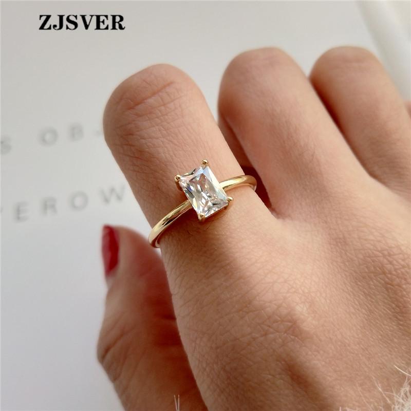 Cluster Rings ZJSVER Korean Jewelry 925 Sterling Silver Golden Classic Geometric Rectangle Crystal Women Ring For Anniversary Gift, Golden;silver
Cluster Rings ZJSVER Korean Jewelry 925 Sterling Silver Golden Classic Geometric Rectangle Crystal Women Ring For Anniversary Gift, Golden;silver