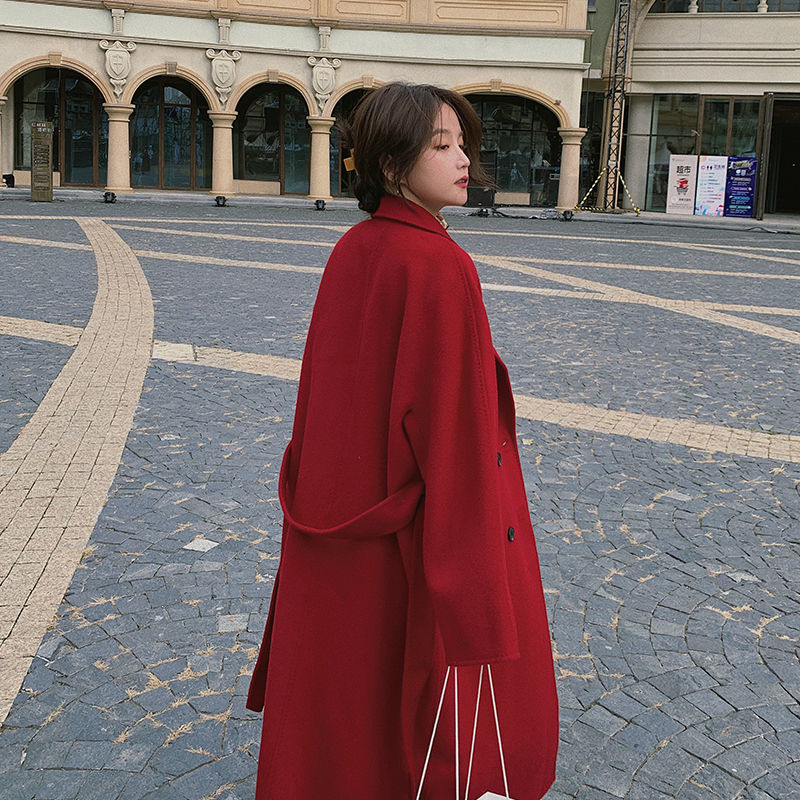 Wonder Autumn Single-breasted Woolen Coat Vintage Female Long Korean Jackets Casual Street Lady Outwears 210510