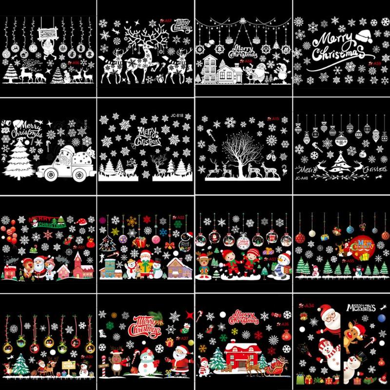 Christmas Decorations Wall Window Stickers Marry Decoration For Home 2021 Ornaments Xmas Navidad Gift Year 2022