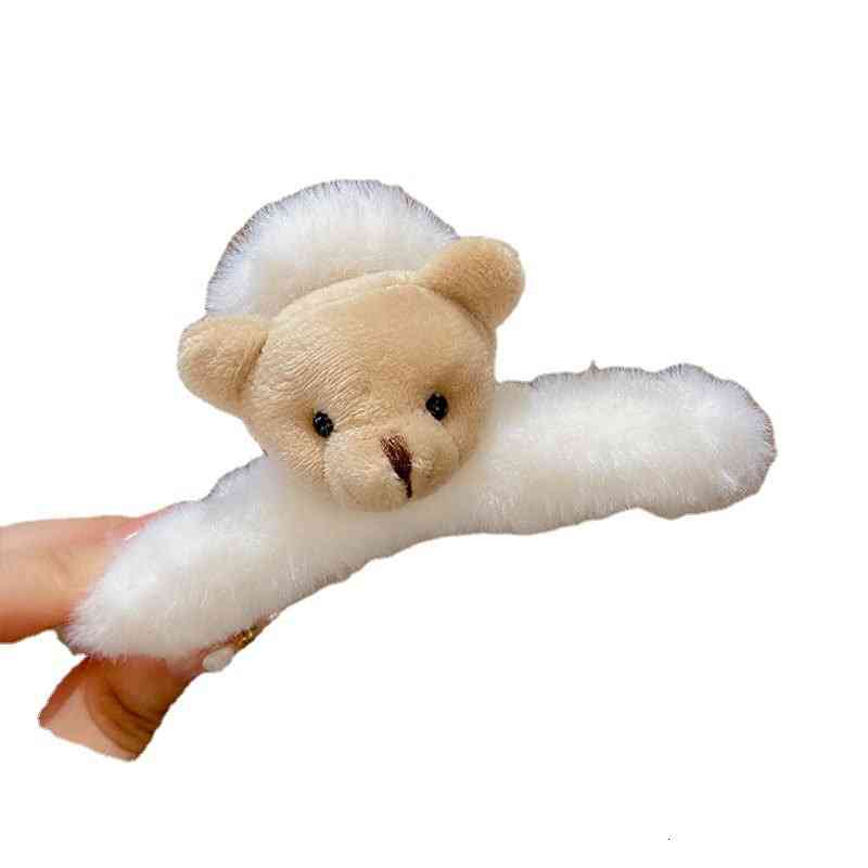 Hair Accessories Jewelry Autumn and Winter Plush Bear pin Back of Head Female Net Red Cute Catch Clip Shark Large Curling Headdress