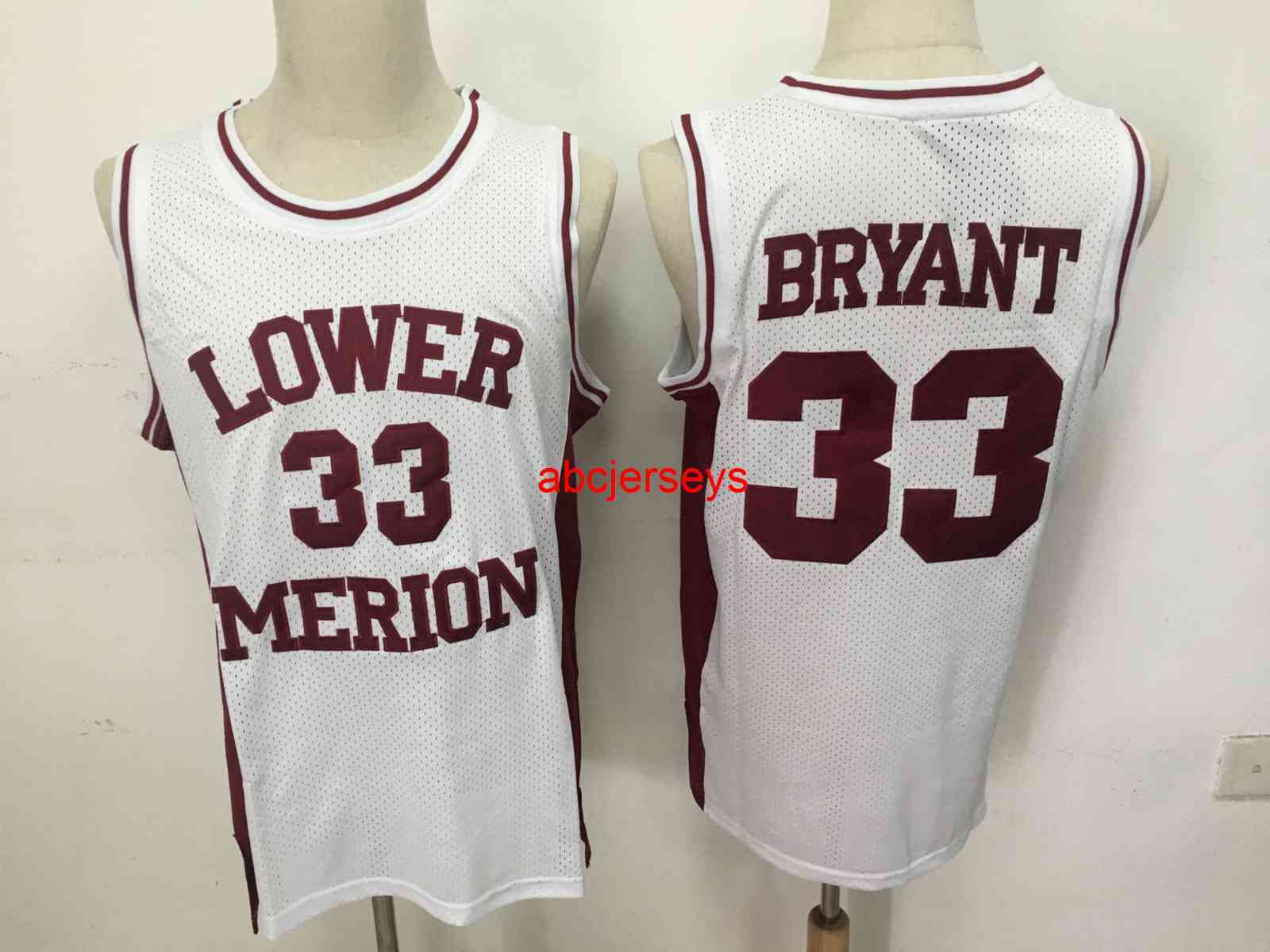 Men' #33 Bryant Lower Merion Headgear Maroon High School Retro basketball Jersey -XXL, Red
Men' #33 Bryant Lower Merion Headgear Maroon High School Retro basketball Jersey -XXL, Red