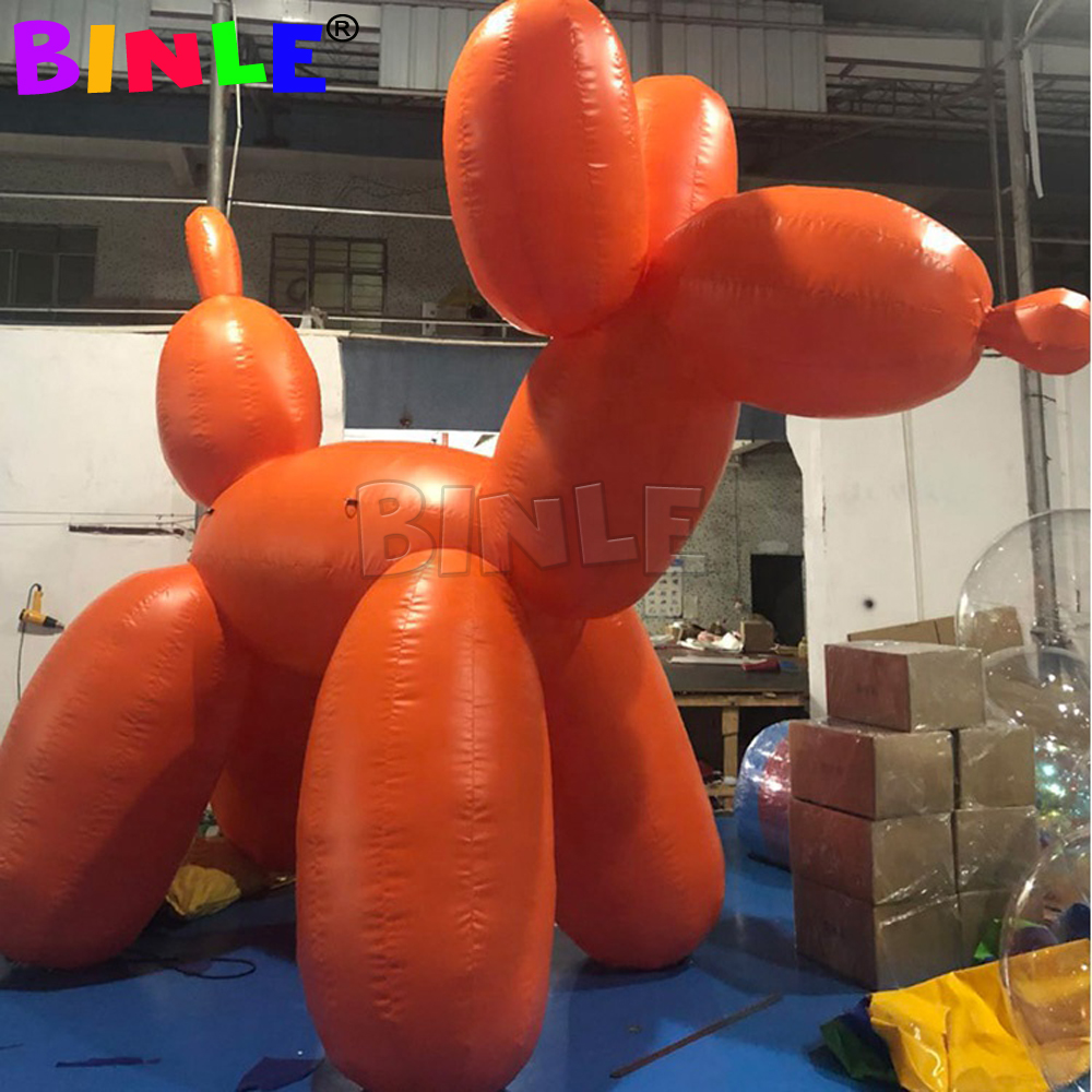 Wonderful Giant Red Orange Inflatable Dog With Blower Animal Cartoon Balloon For Park Decoration
