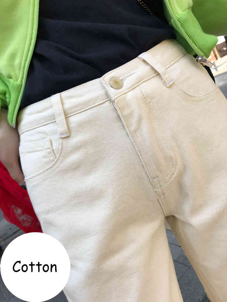 Cotton White Jeans Women High Waist Harem Mom spring Plus Size black jeans denim Pants beige Casual HC33H 210420