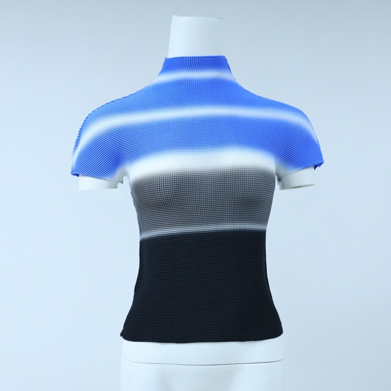 LANMREM summer new all-match t-shirt for famale high quality thin style elastic fabric short sleeve tops women causal YJ780 210406