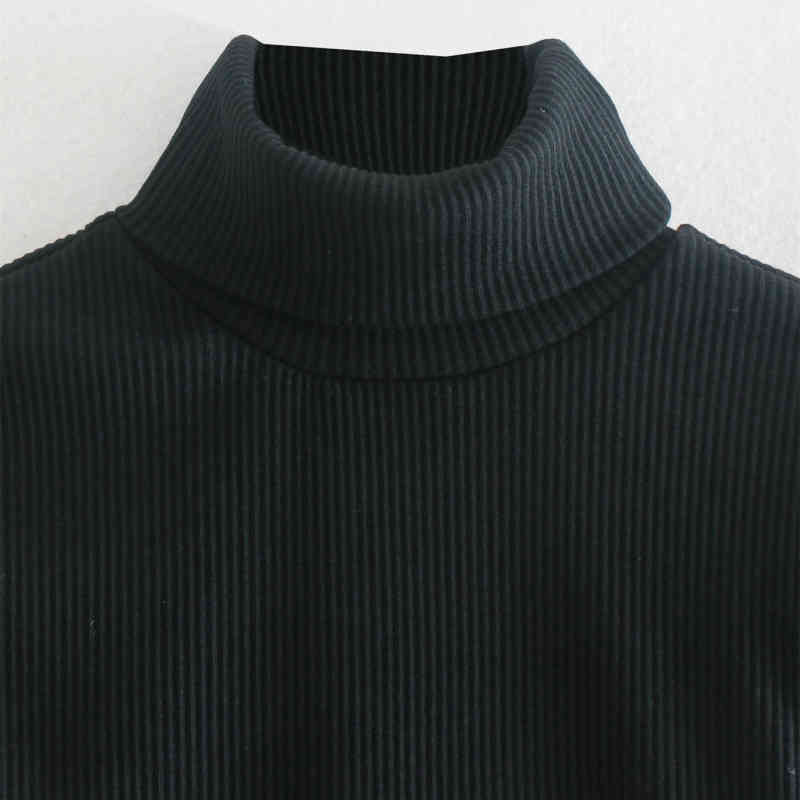 Sexy Woman Irregular Edge Turtleneck Sweater Fashion Ladies Autumn Black Knitted Tops Female Cool Long Sleeve Knitwear 210515
