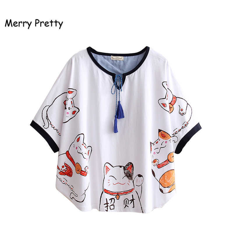Women Cartoon Lucky Cat Print Japan Style Harajuku T Shirts Summer Short Sleeve O-Neck Cotton ops ees Femme Capes Shirt 210526, White
Women Cartoon Lucky Cat Print Japan Style Harajuku T Shirts Summer Short Sleeve O-Neck Cotton ops ees Femme Capes Shirt 210526, White