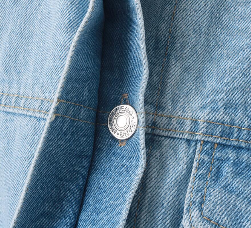 Autumn Blue Denim Long Shirt Vintage Woman Sleeve Single-breasted Blouse Single Pocket Maxi Femme Blusas Tops 210429