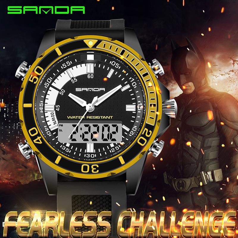 Wristwatches SANDA Men's Men Outdoor Sports Electronic Chronograph Watch Big Dial 30M Waterproof Dual Display Digital LED Wrist Watches, Black
Wristwatches SANDA Men's Men Outdoor Sports Electronic Chronograph Watch Big Dial 30M Waterproof Dual Display Digital LED Wrist Watches, Black