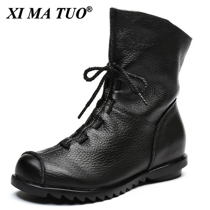 Boots Genuine Leather Plush Women's Short Retro Casual Autumn Winter Waterproof Warm Snow, Black
Boots Genuine Leather Plush Women's Short Retro Casual Autumn Winter Waterproof Warm Snow, Black