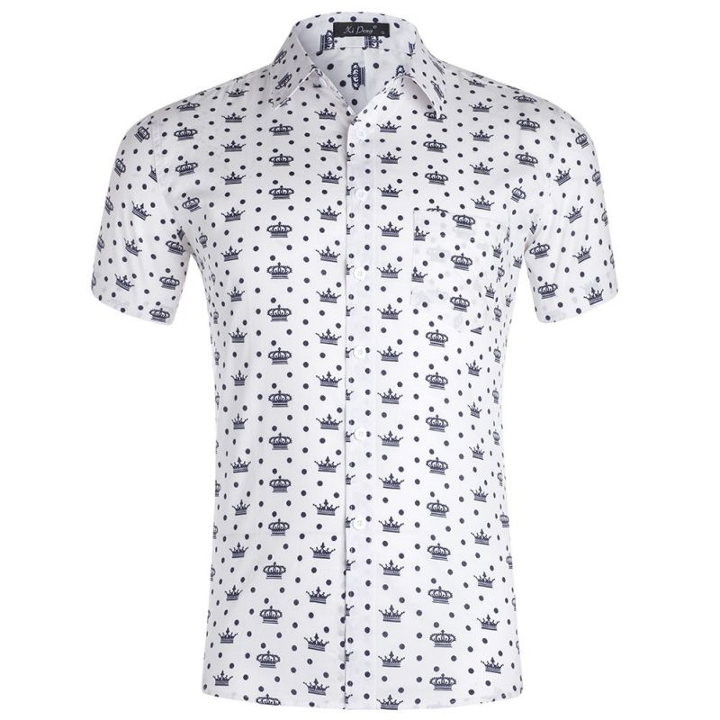 Bizarre print Hawaiian style men' short-sleeved shirt geometric print party beach daily casual top lapel, White
Bizarre print Hawaiian style men' short-sleeved shirt geometric print party beach daily casual top lapel, White