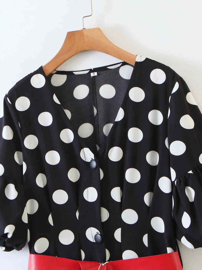 boho women elegant dots print belt dress casual female long dresses sweet bohemia vestidos cute girls chic 210430