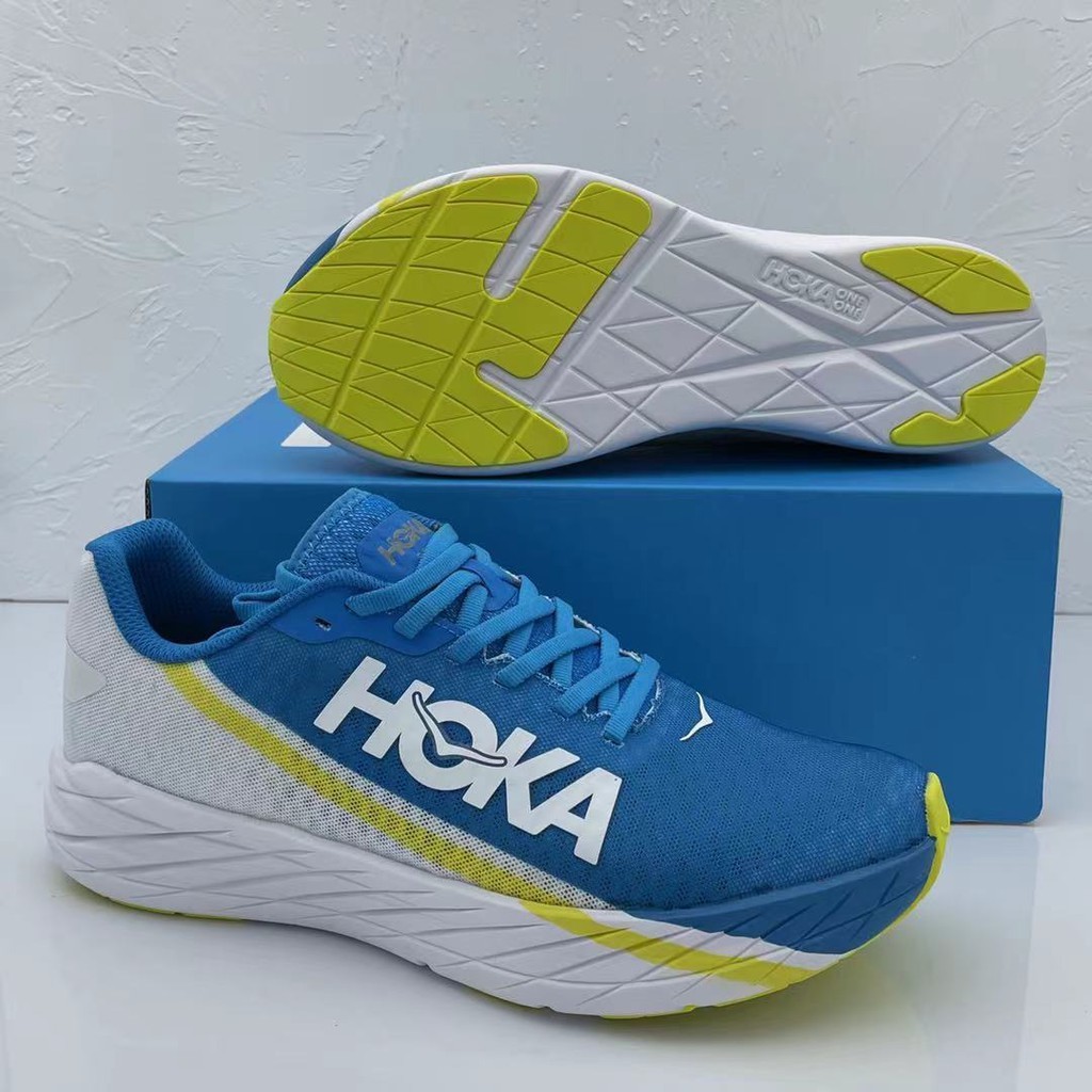 Hoka One Men and Women Rocket x Carbon Plate Racing Road Running Sho Breathable Sneakers от DHgate WW